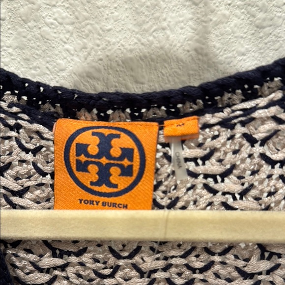 Tory Burch Blue and Cream Women's Sweater - Picture 2 of 5